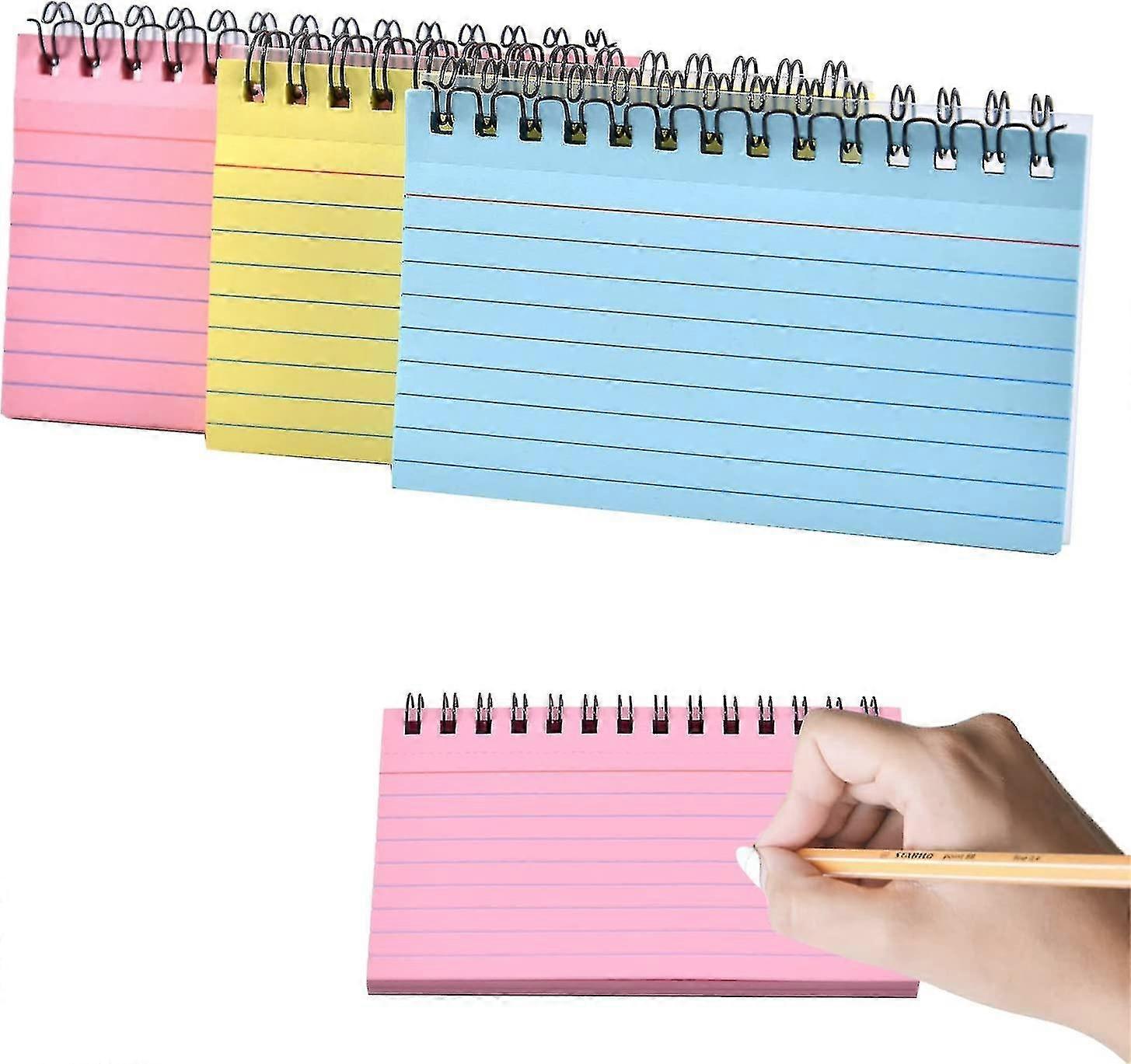 3 Pack Index Cards, 150 Sheets Flash Cards Lined Revision Cards Easy Flip Record Gift