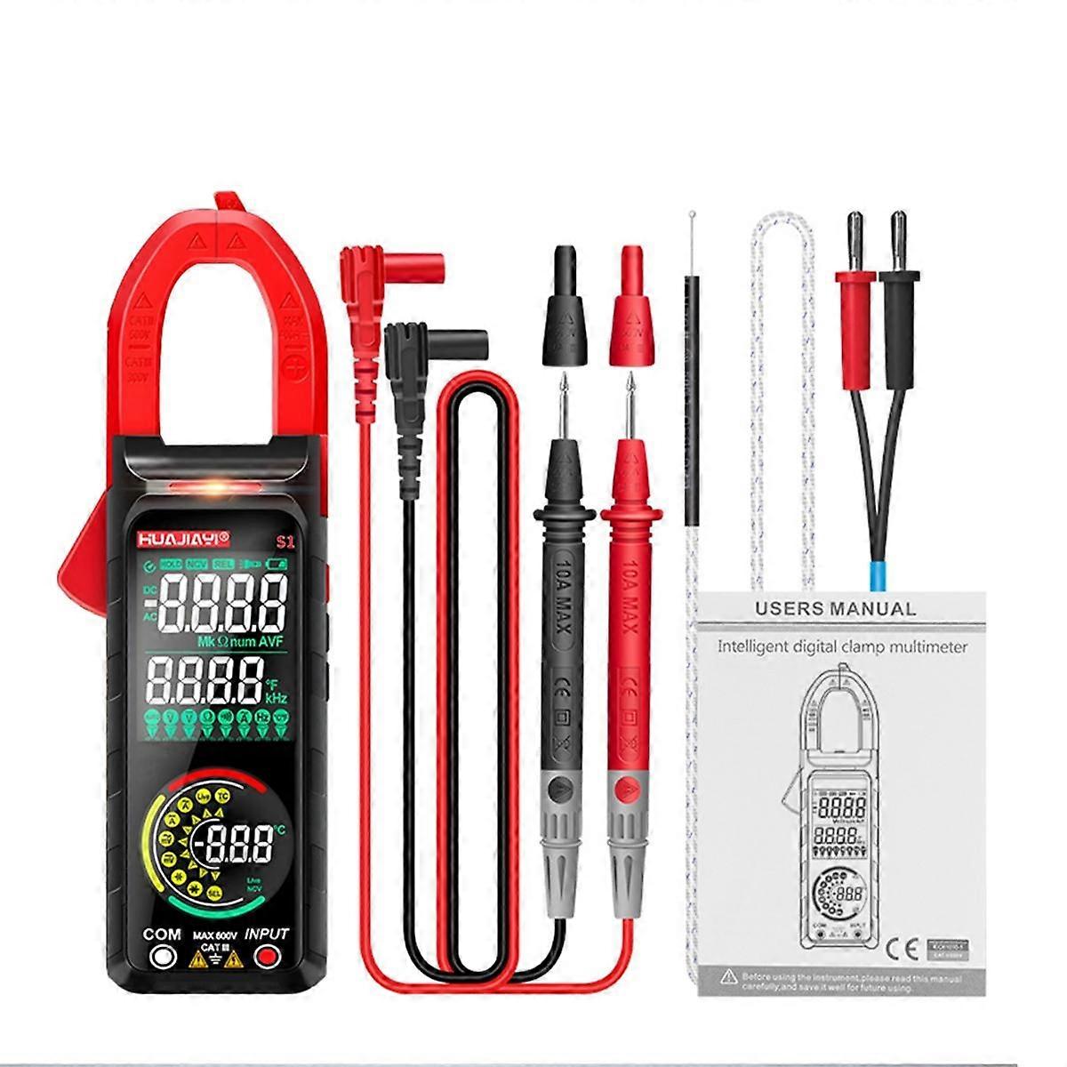 S1 DC / AC Pinza Amperometrica Digitale 6000 Conteggi 400A Amp Multimetro Schermo A Colori Tester Di Tensione Hz NCV Oh