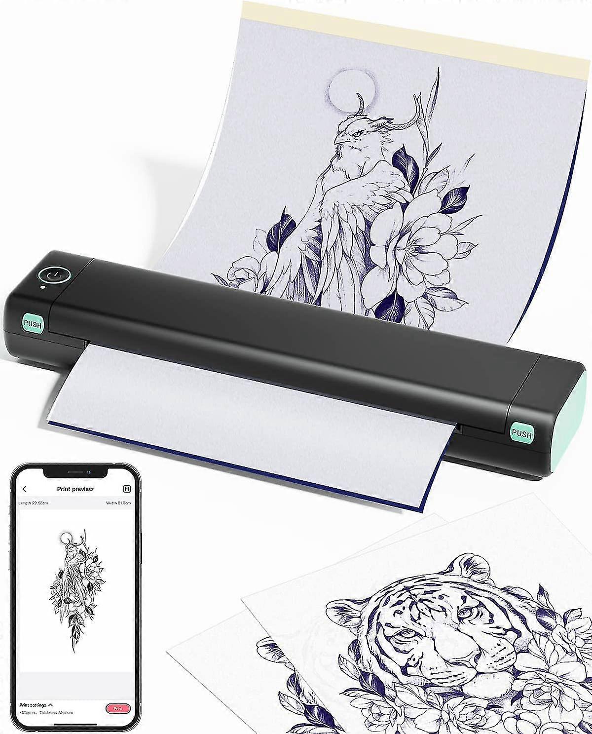 Wireless Tattoo Transfer Stencil Printer Tattoo Transfer Thermal Copier Machine Kit