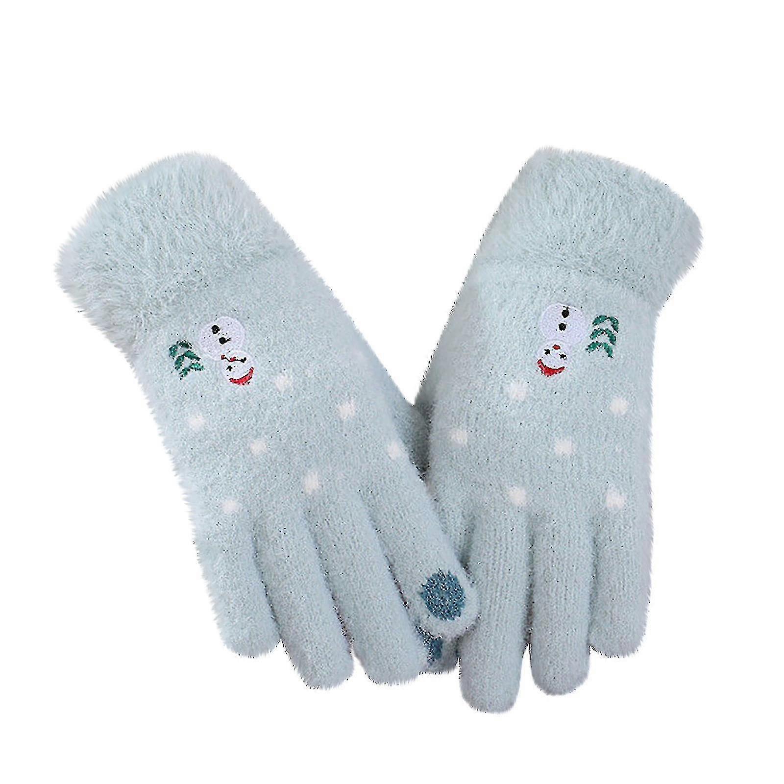 Winter Fashion Woman Keep Warm Cashmere Lovely Love Weave Knitted Gloves