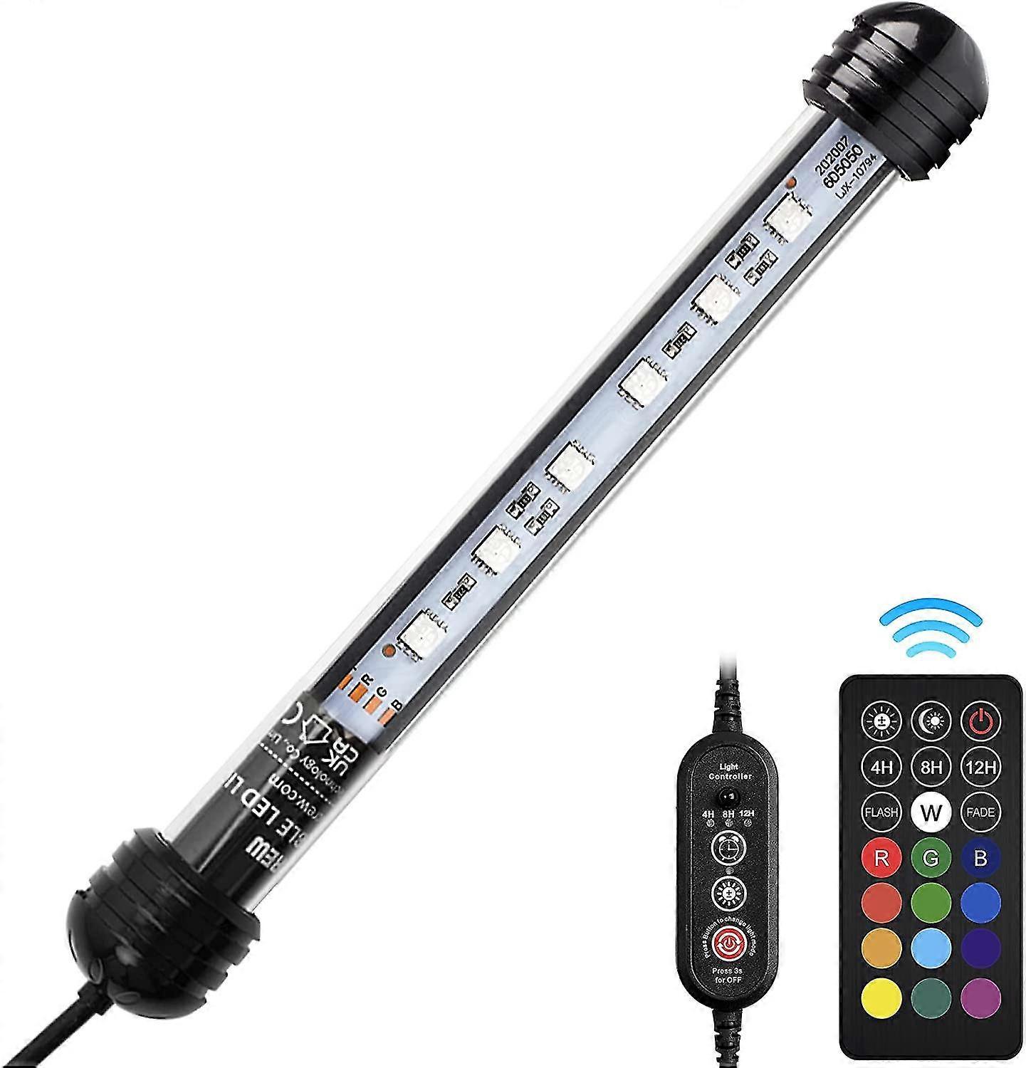 Aquarium Led Lighting 18cm With Remote Control, Rgb Multicolor Led Lamp For Freshwater Aquarium