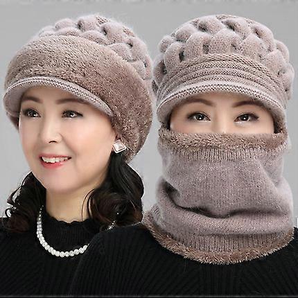 Plus Velvet Thick Wool Hat Scarf One-piece Ear Protection Cold Warm Hat