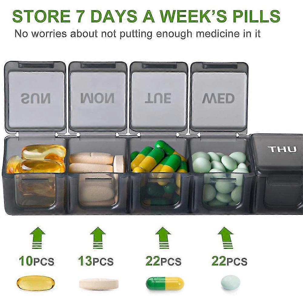 Extra Large Weekly Pill Organizer, Xl (black)