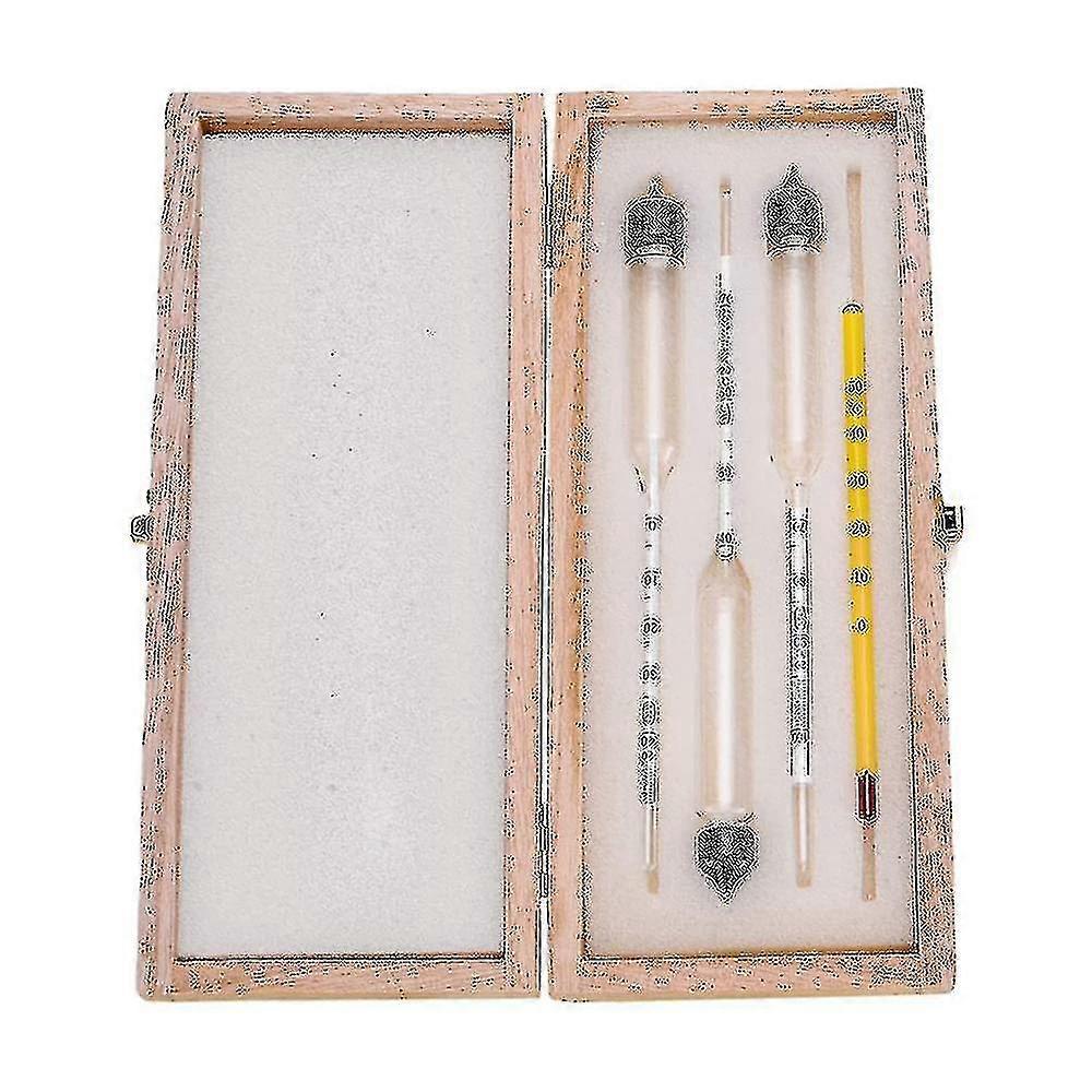 Hydrometer Alcohol Meter Wooden Box Set