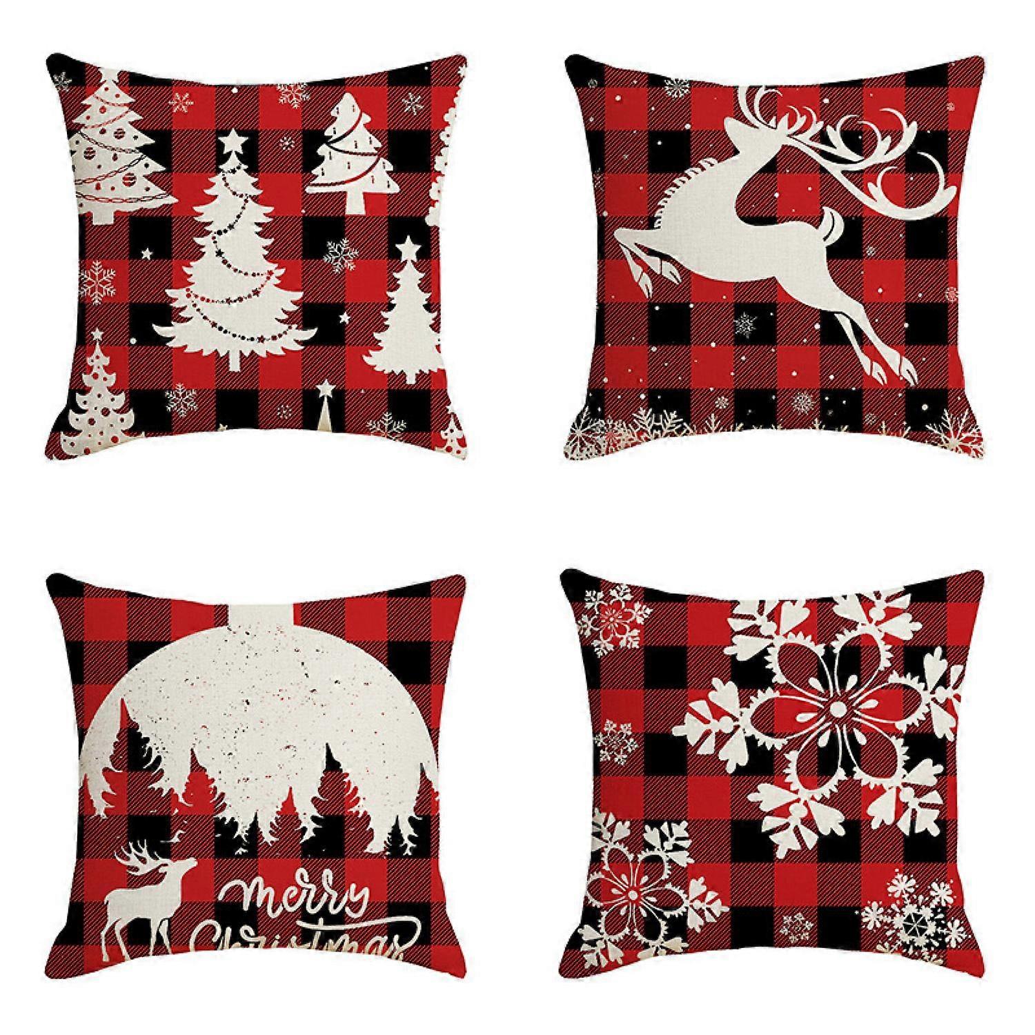 4 Christmas printed cushion covers