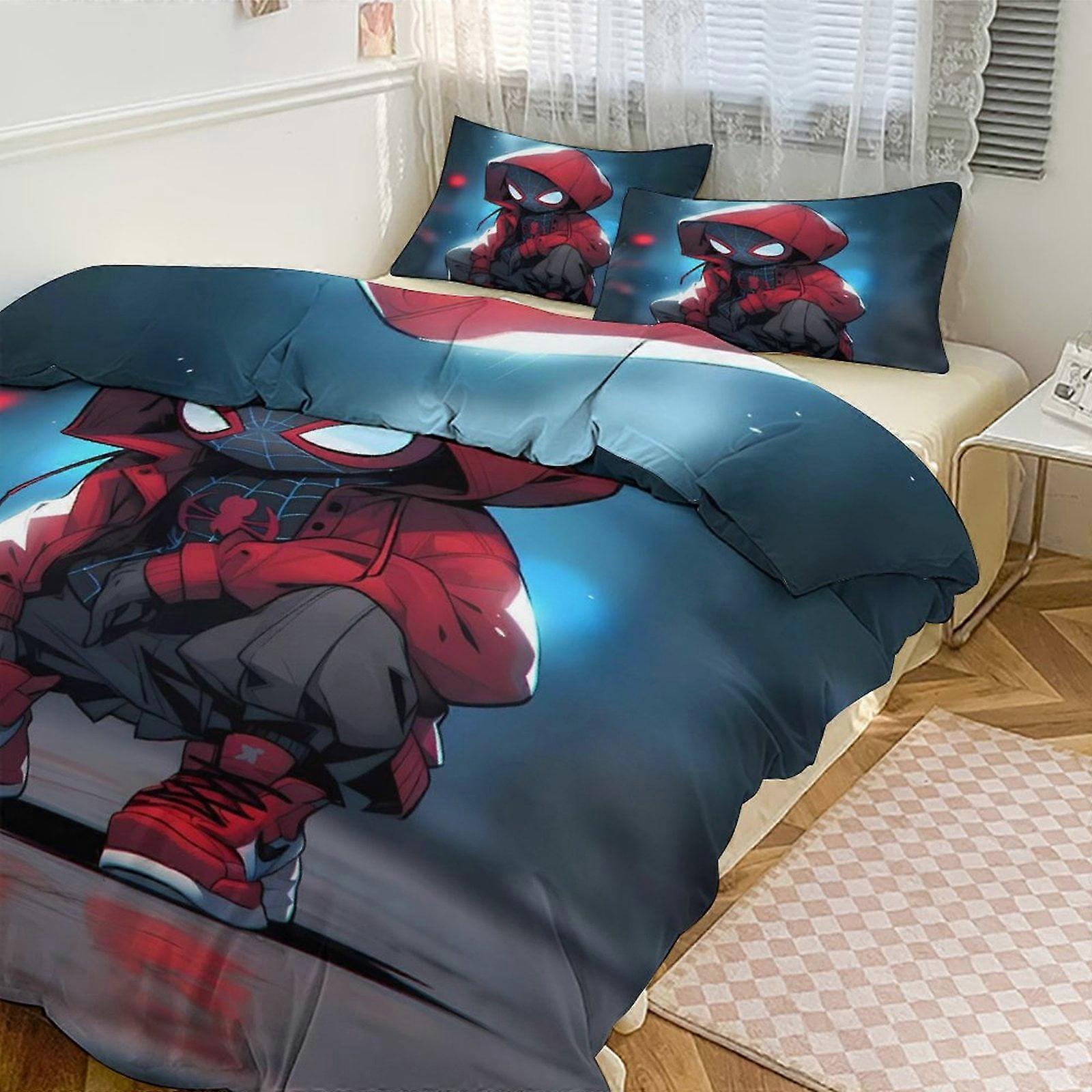 v5813  Bed Sheets Bedding Spidey & His Amazing Friends Ghost Spider Gwen 3 Piece Bed Set - Bedding Includes Comforter & Pillow Shams -Kids Bedding Bed