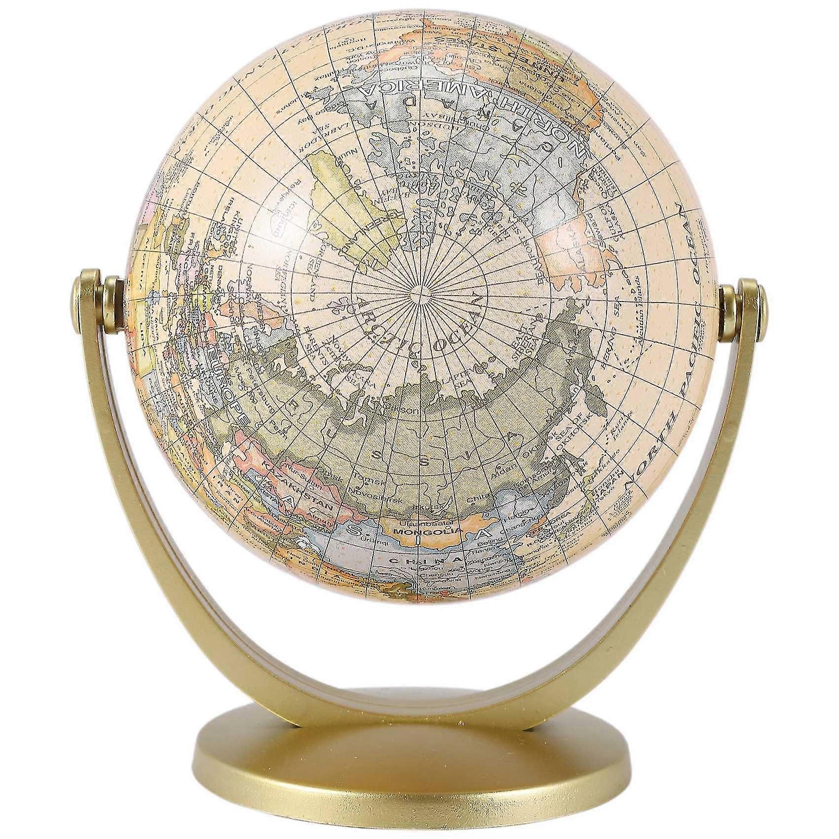 Retro Rotating World Globe Earth Antique Home Office Desktop Decor Geography Educational Learning M