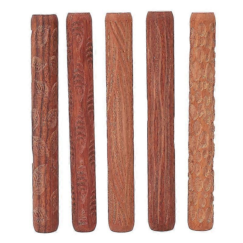 5 Pcs Pottery Tools Wood Hand Rollers,for Clay Stamp Pattern/Roller Pattern,Ceramic Tools,Arcilla P