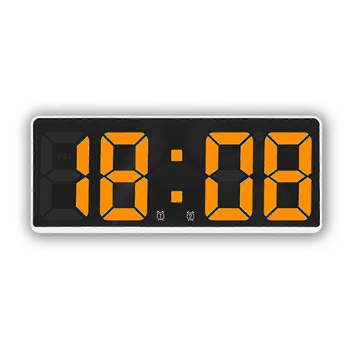 Digital Alarm Clock Simple Led Clock Large Screen Digital Clock Bedroom Bedside Clock Orange