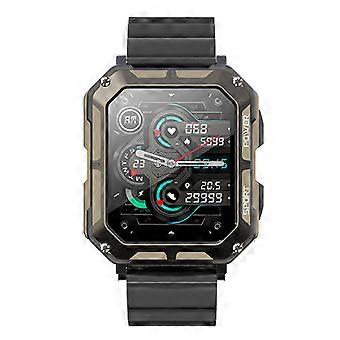 1,83-Zoll-Smartwatch-Herzfrequenz-Bluetooth-Anrufinformationen Push-Smart-Armband mit langer Akkulaufzeit Sportuhr schwarzes Bambusarmband