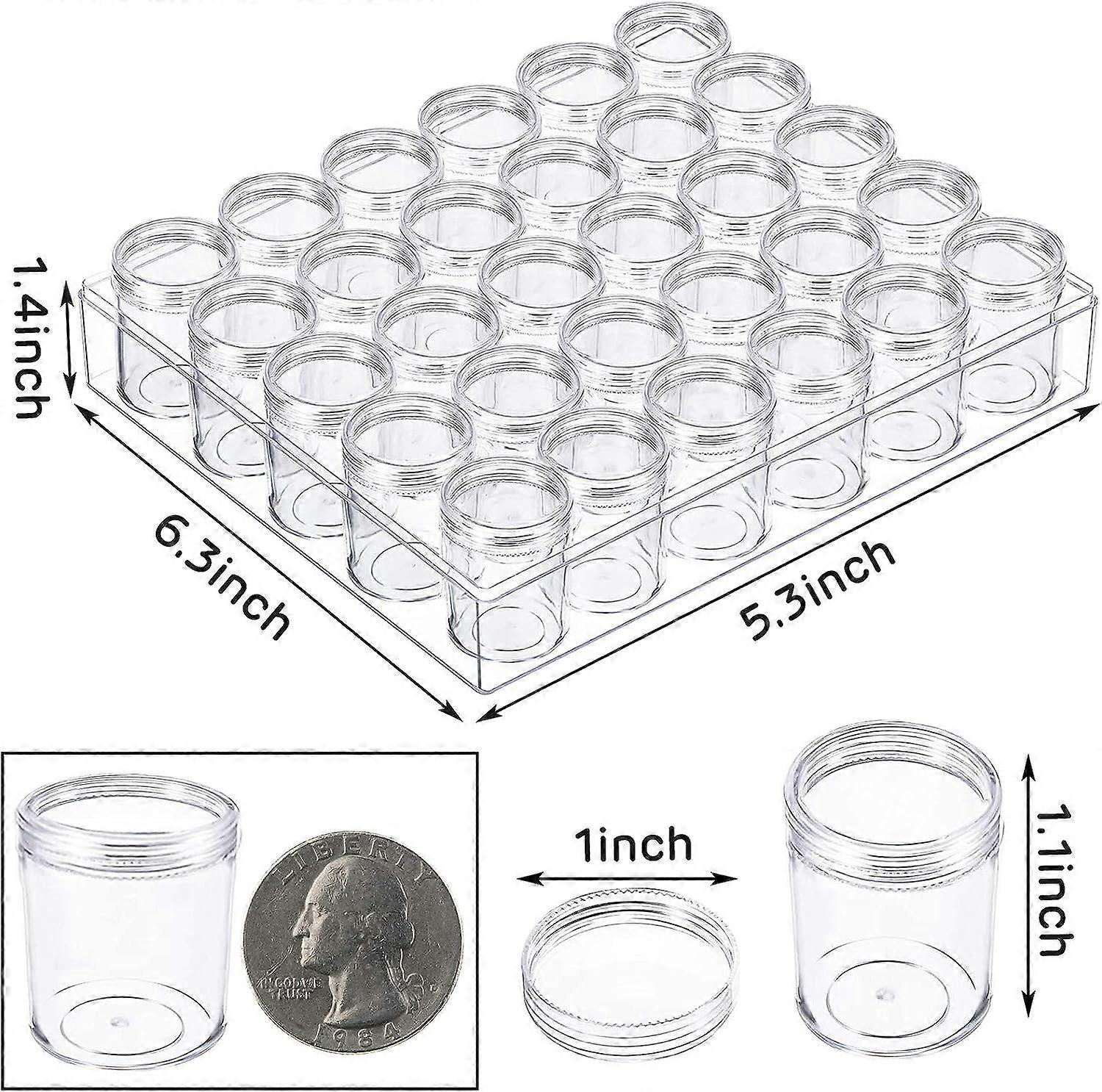 Embroidered Diamond Storage Box - Transparent Plastic Bead Container with Lid