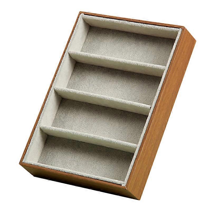Sunglasses Display Glasses Cases 4 Grids Sunglasses Display Box Glasses Display Jewelry Organizer Tray - Brown