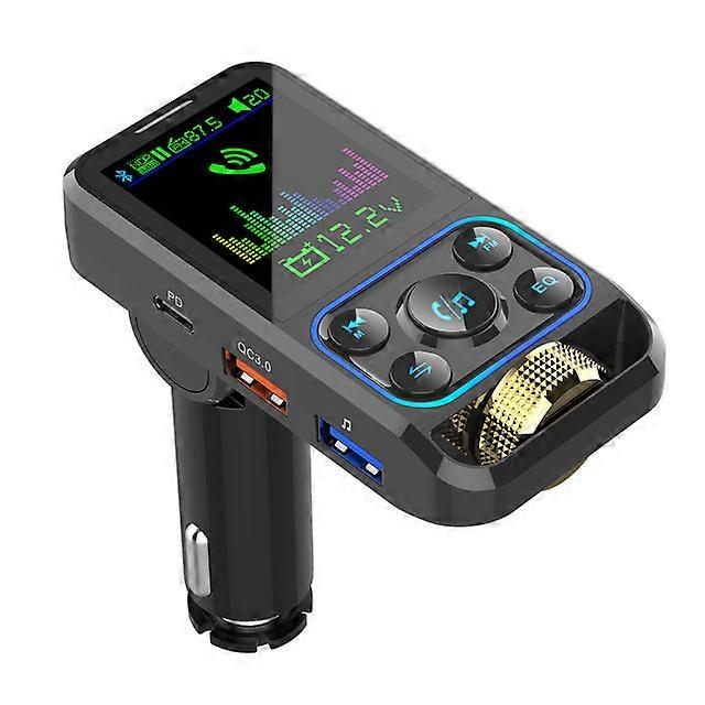 Car FM Transmitter Wireless MP3 Player Handsfree Compatible Bluetooth 5.3 Aux Audio Dual USB QC3.0 Type-c Quick Charge Car Kit