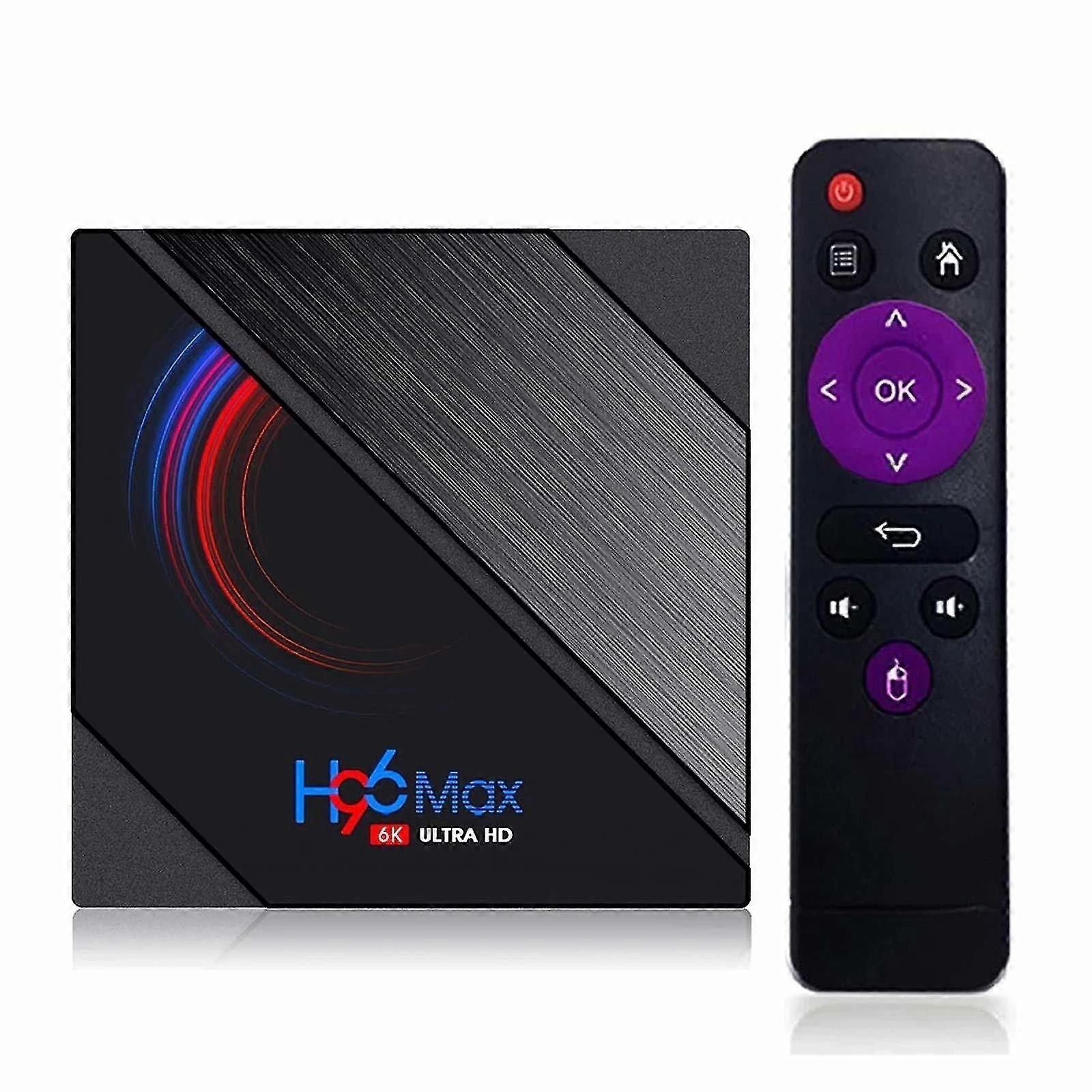 Android TV Box, 4Go RAM 64Go ROM H616 Quad Core cortex-A53 Procesor-černá