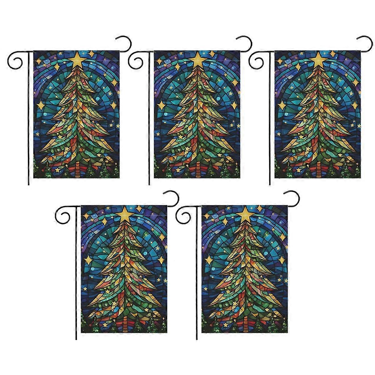 Christmas Garden Flag Double-Sided Outdoor Use, Christmas Tree Small Garden Flag Suitable for Garde