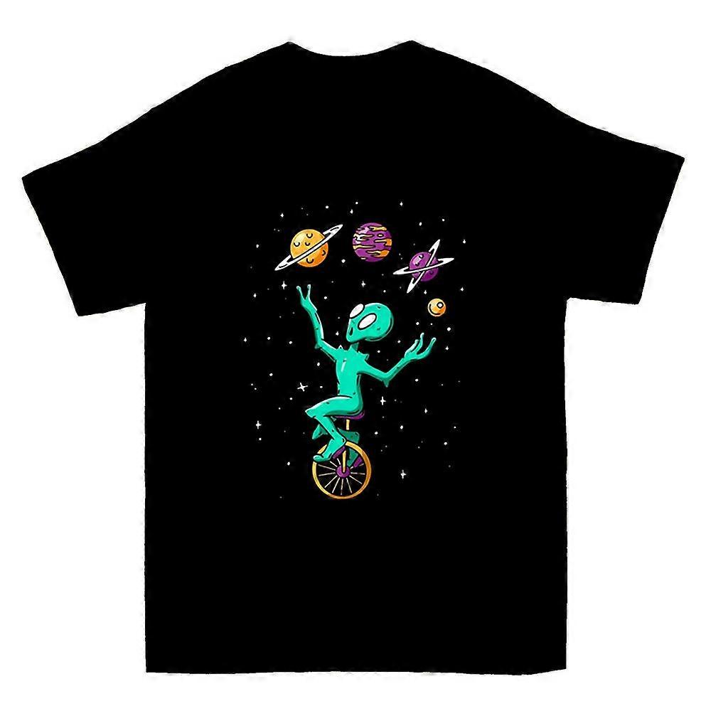 Funny Alien Juggling Planets Space T-shirt
