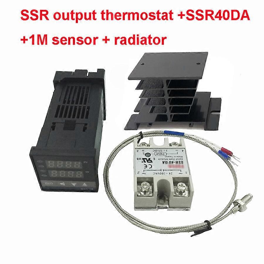 Digital  PID Thermostat Temperature Controller digital  REX-C100 SSR output  + 40A SSR Relay + K Thermocouple Probe