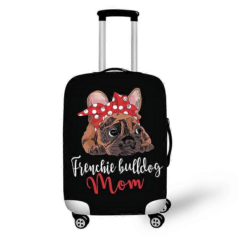 French Bulldog Print Travel Luggage Dust Cover Stretch Protective Suitcase Cover for 18''-32'' Trolley Trunk Case Waterproof