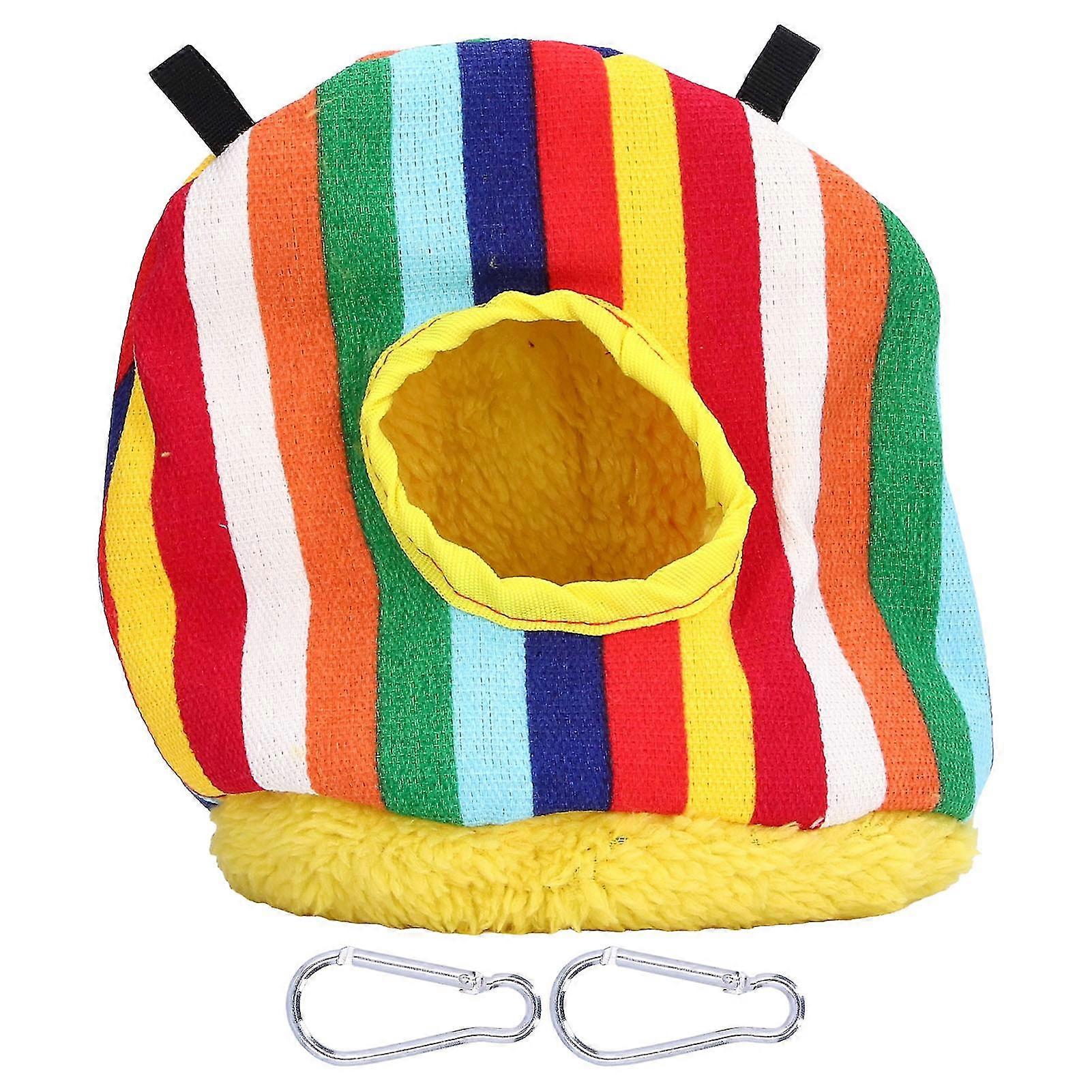 Round Plush Birdhouse for Parrots Easy to Clean Space-Saving Safe Design