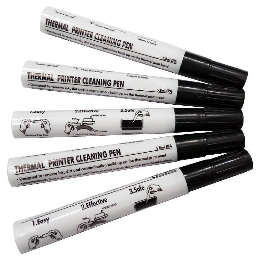 5 Pcs Thermal Printer Cleaning Pen Electronic Face Sheet Print for Head Cleaning