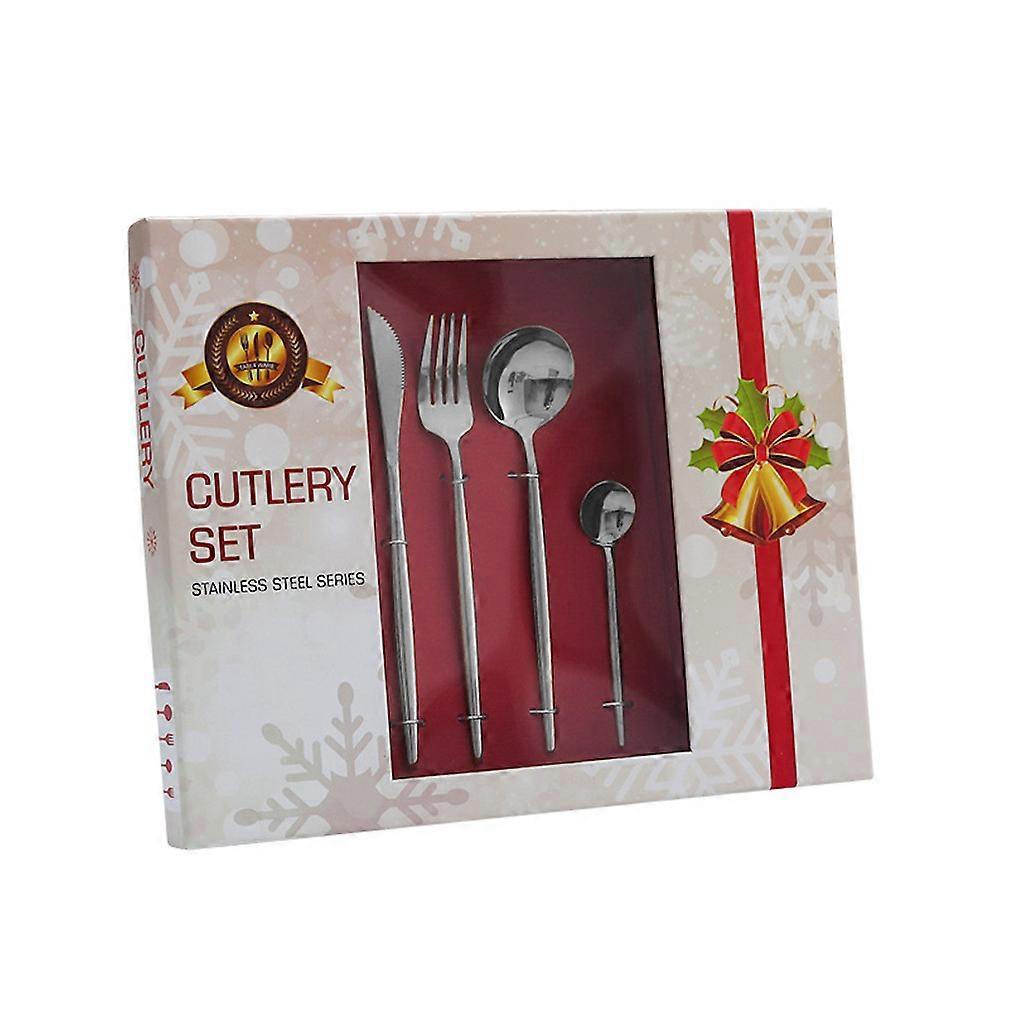 24pcs Cutlery Set Tableware Tableware Forks Knives Spoons Silver Stainless Steel