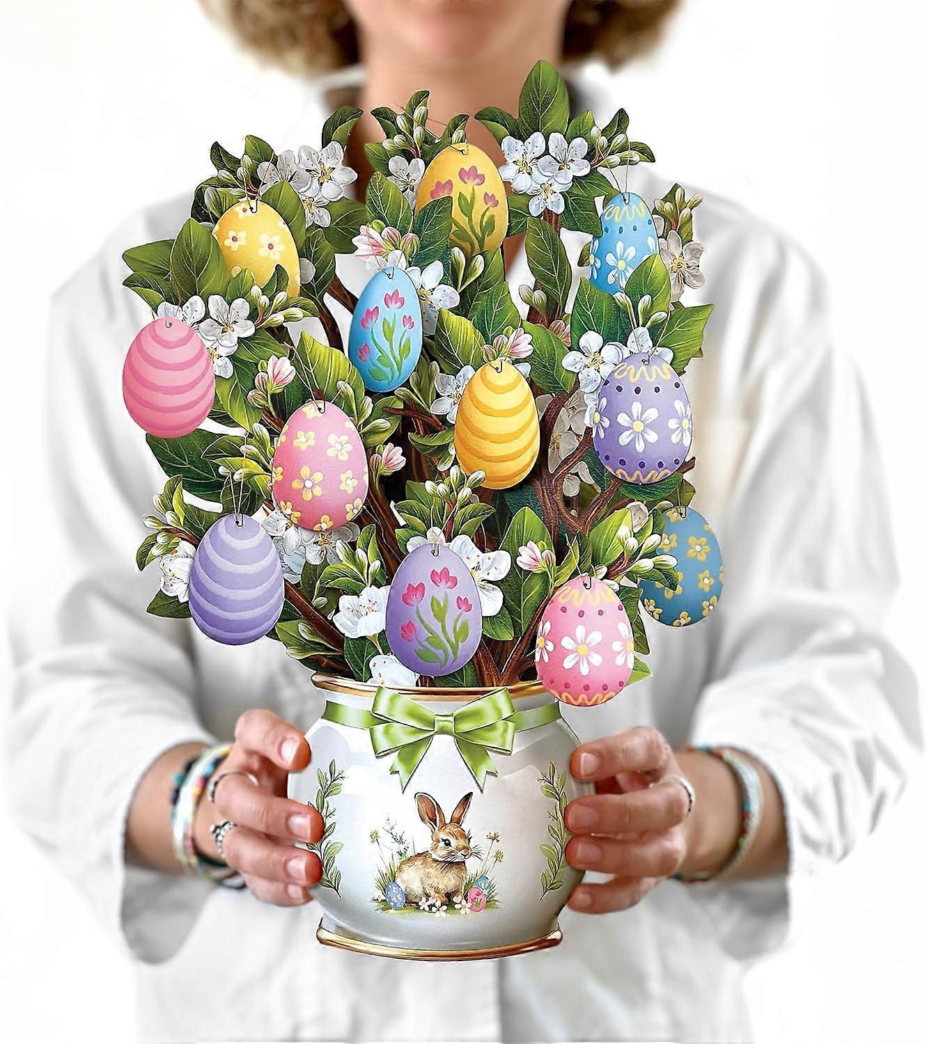 Pop Up Cards, Easter Egg Tree, Forever Flower Bouquet 3D Popup Greeting Cards with Blank Note Card and Envelope2125 Explosion SZ