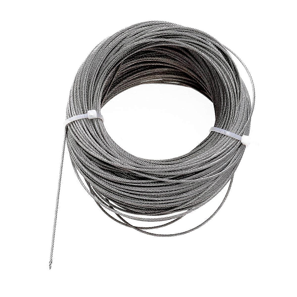 304 rustfritt stål lang rull på 50 meter hardt solid ståltau