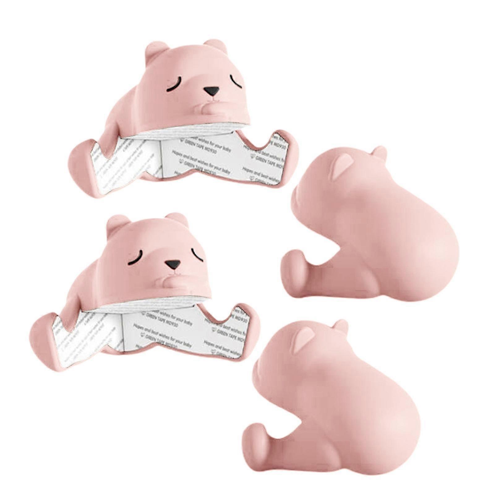 4pcs Corner Guard 3 côtés enveloppant Cartoon Bear Design Haute élasticité Anti-collision Strong Sticky Corner Protector pour le salon