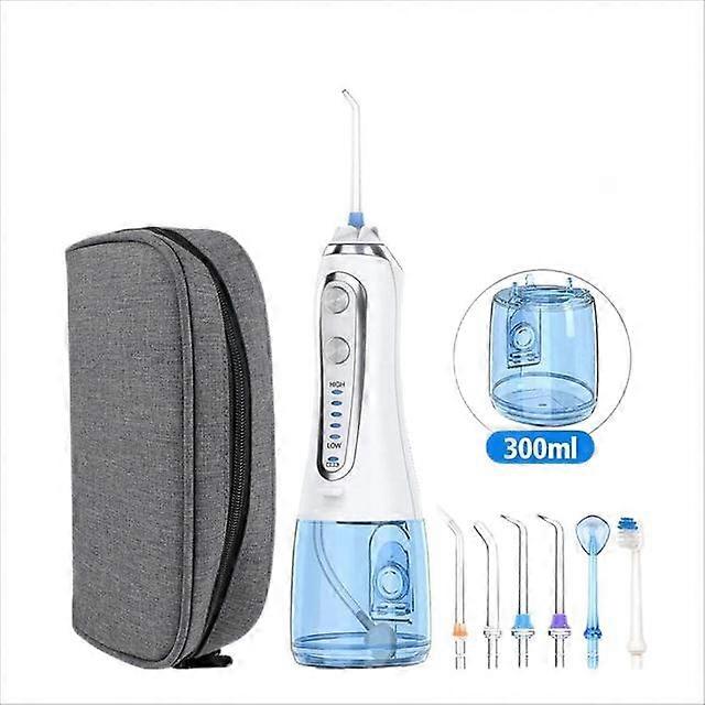 5 Mode Oral Irrigator USB Rechargeable Dental Floss Portable Dental Water Flosser Jet 300ml Irrigator Dental Teeth Cleaner+6 JetToothbrushes