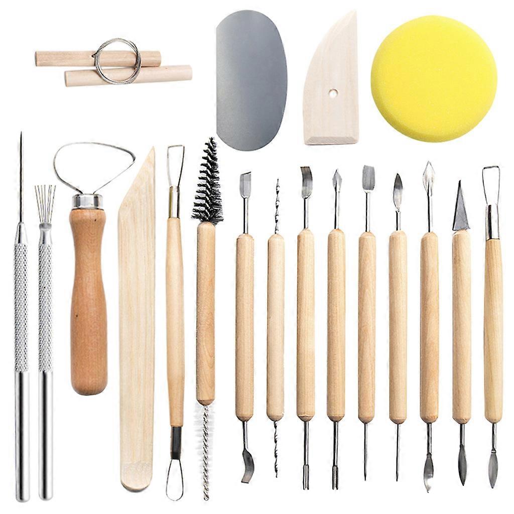 19 Pcs Basic Clay Pottery Tools Detail Sculpting Tools Set for Adults Children