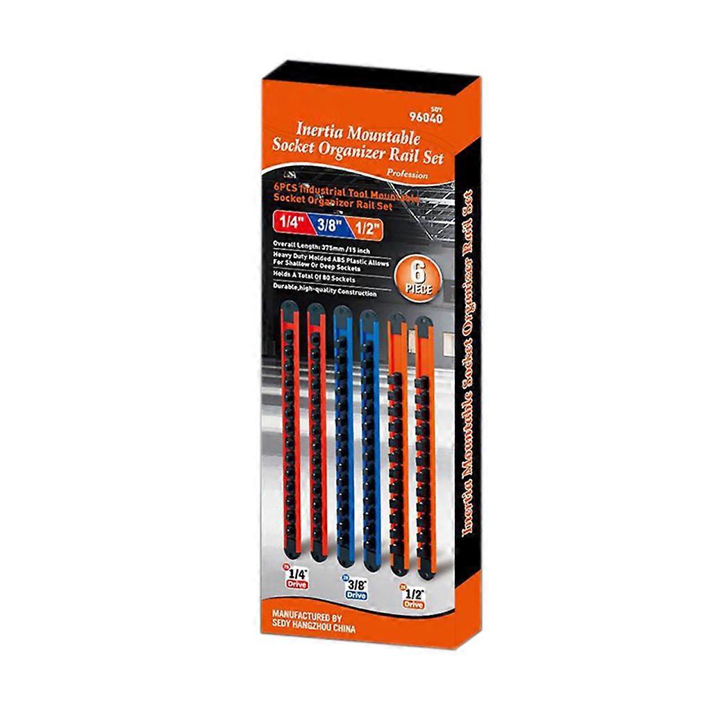 6 Piece Magnetic Socket Organizers for Toolboxes, Magnetic Socket Holder