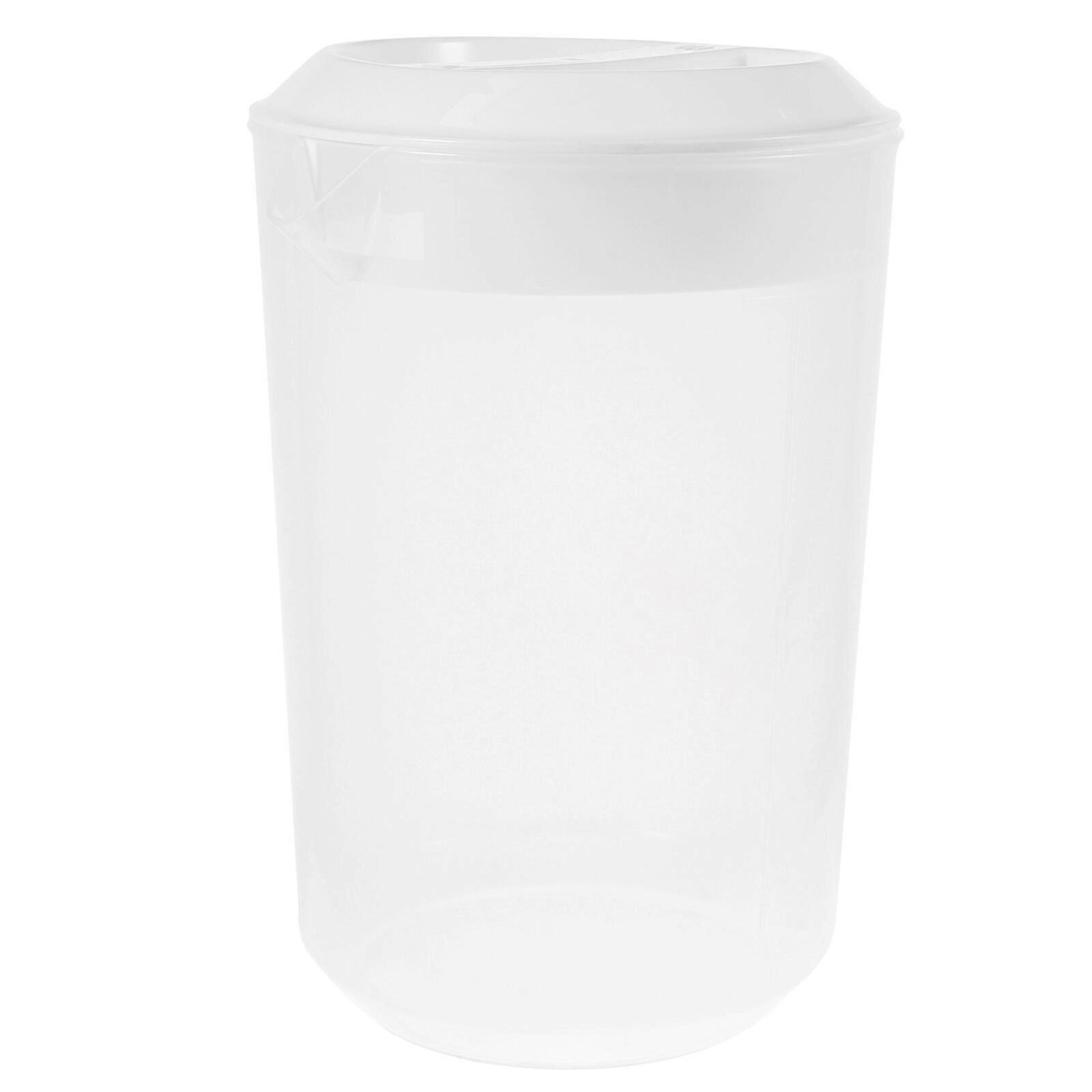 Measuring Kettle with Scale Beverage Storage Container with Lid Heat Resistant Cold Water Jug Plastic Juice Pitcher (5000ml White)