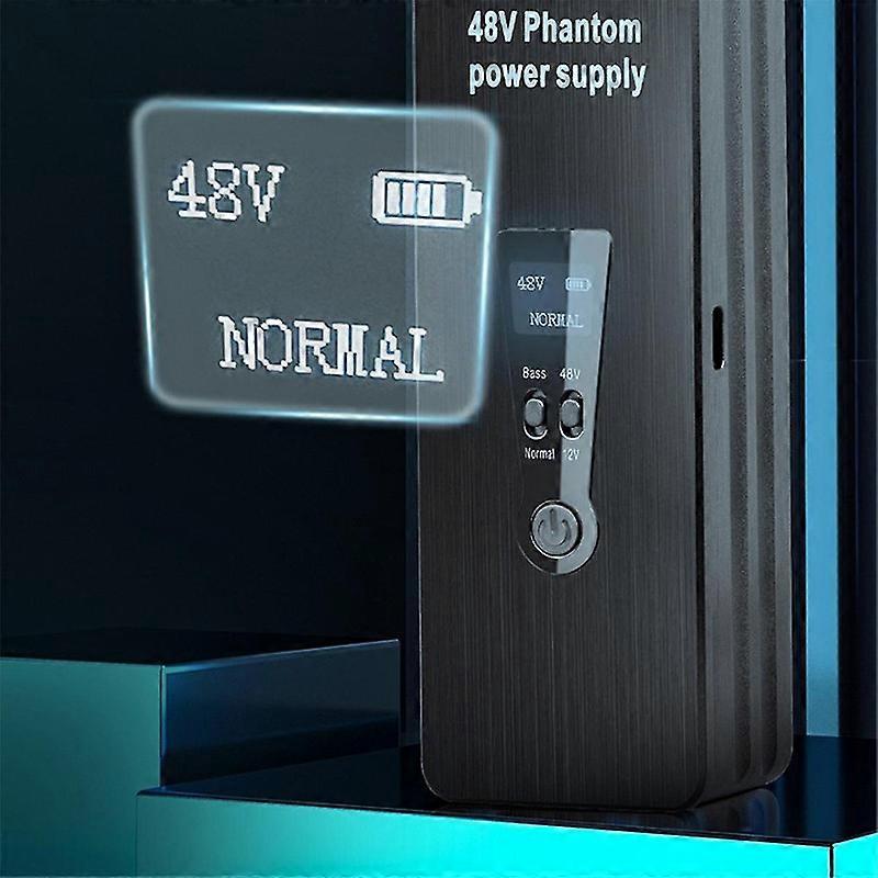 Phantomspeisung 48 V 12 V Schalter Wiederaufladbar Tragbar für Kondensatormikrofone Mikrofonvorverstärker Aufnahmestudio