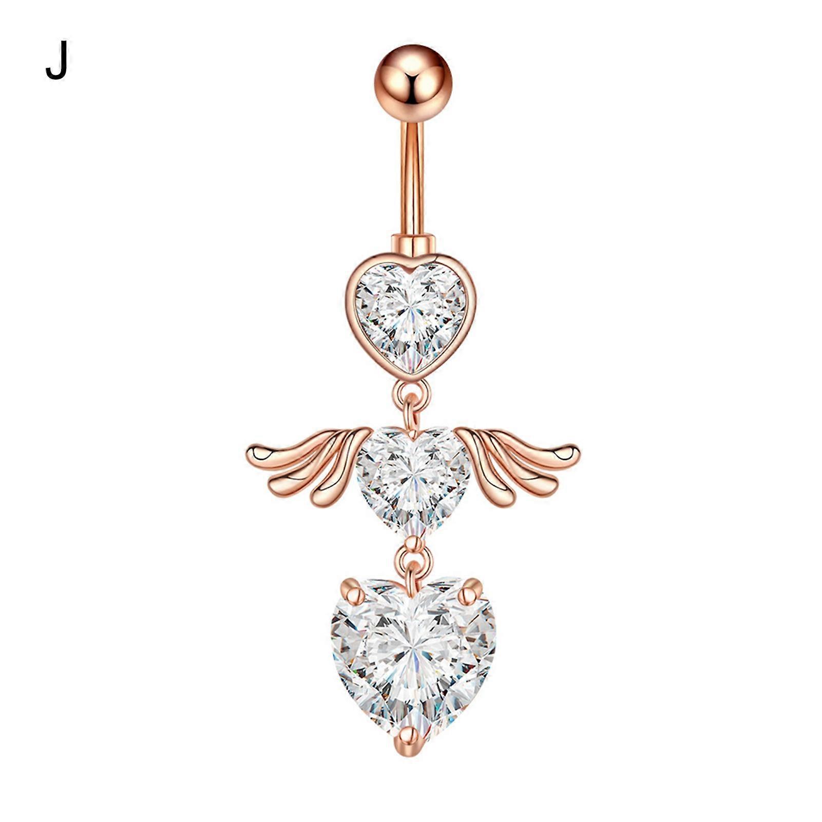 1Pc Piercing Navel Nail Flower Pendant Cubic Zirconia Sexy Women Belly Button Ring Body Jewelry