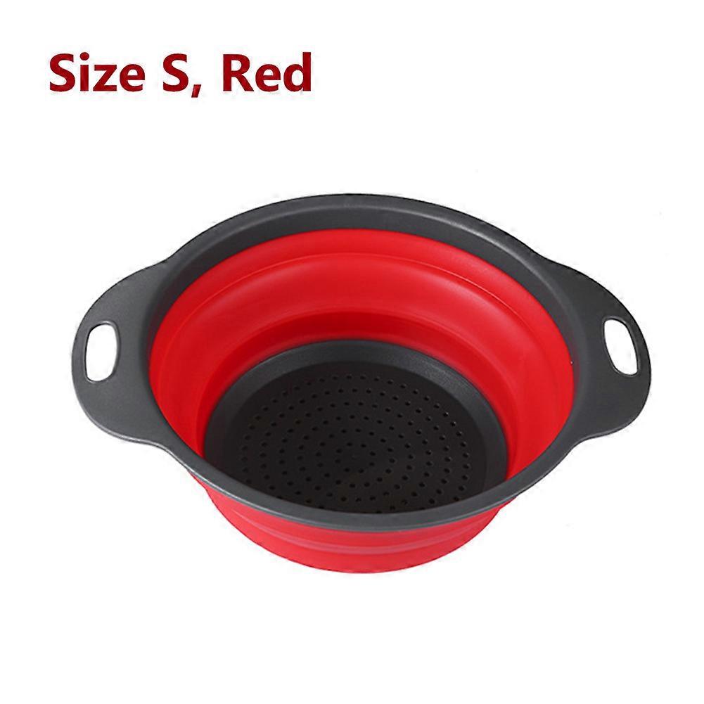 Silicone Foldable Colander Dish Drainer Strainer Fruit Vegetable Collapsible Washing Basket Drainer Handle Kitchen Storage Tools