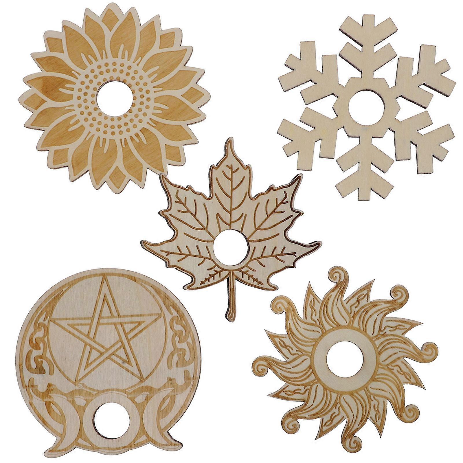 5pcs Crystal Sphere Holder Crystal Ball Display Stand Crystal Display Wood Base