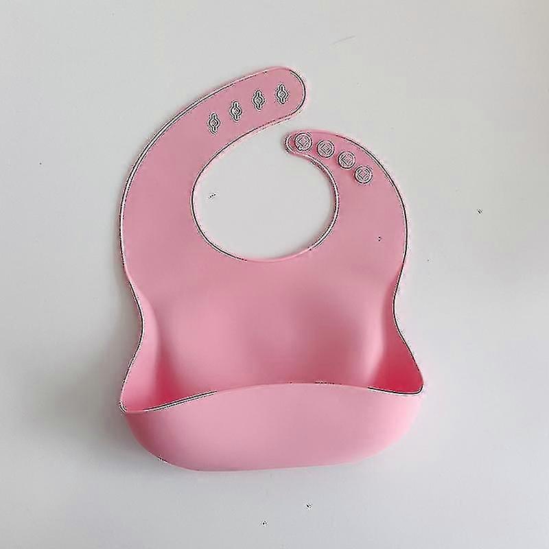 2pcs Cute Silicone Baby Bibs For Babies Toddlers (10-72 Months) Waterproof, Soft, Unisex, Non Messy, No Fluorescent Agent, 4-speed Adjustable-pink