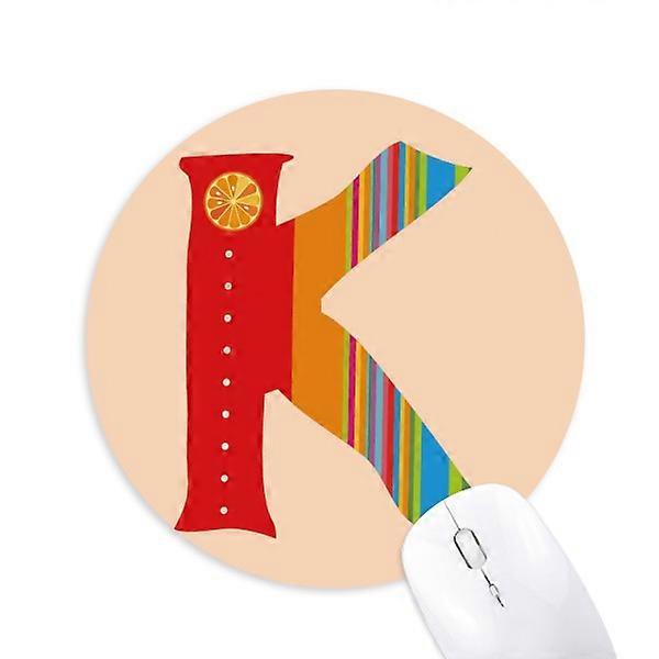 K Alphabet Orange Fruit Cute Pattern Mouse Pad