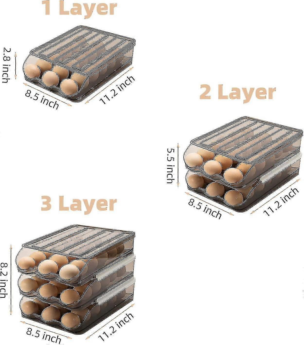 Egg Storage Rack Egg Storage Box Selbstrollender Eierkarton fasst 18 Eier