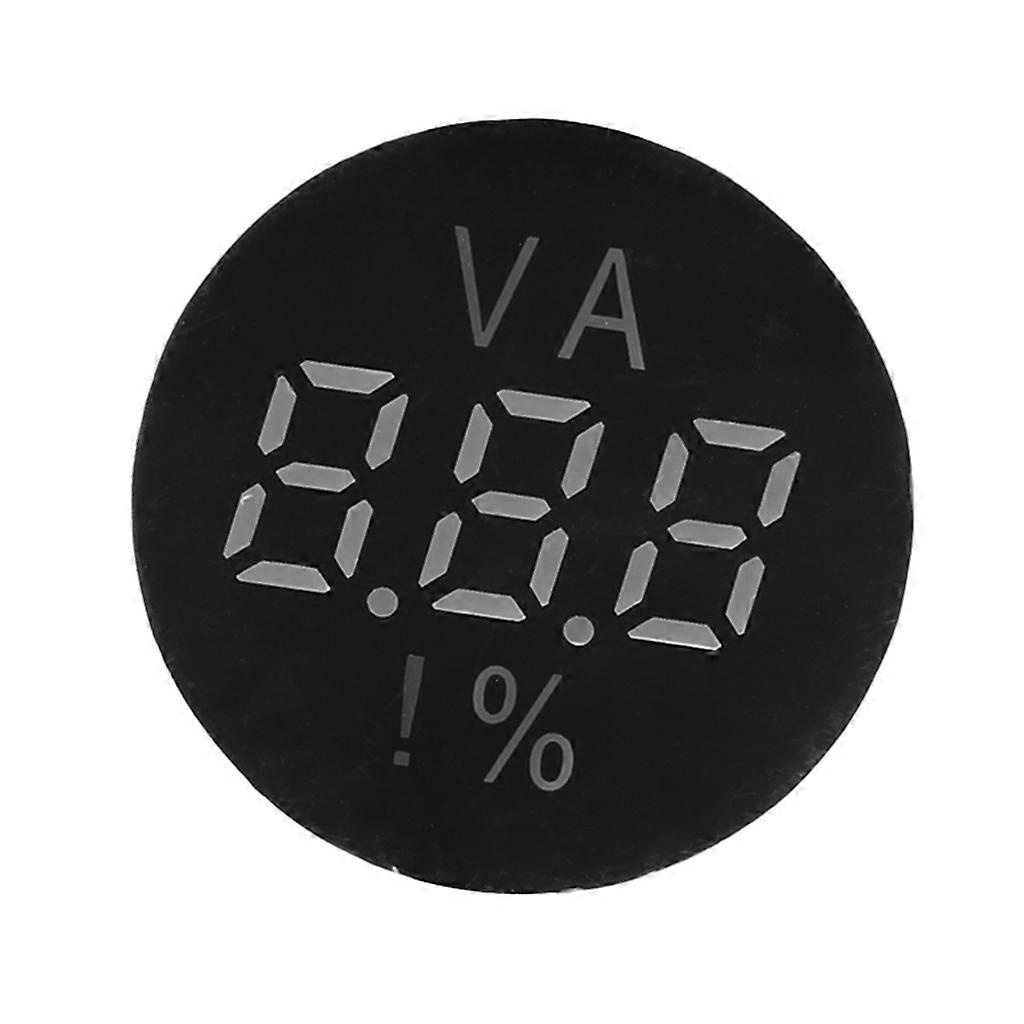 Rund Blå Volt Batterimåler Batterimonitormåler LED-skjermspenningstester