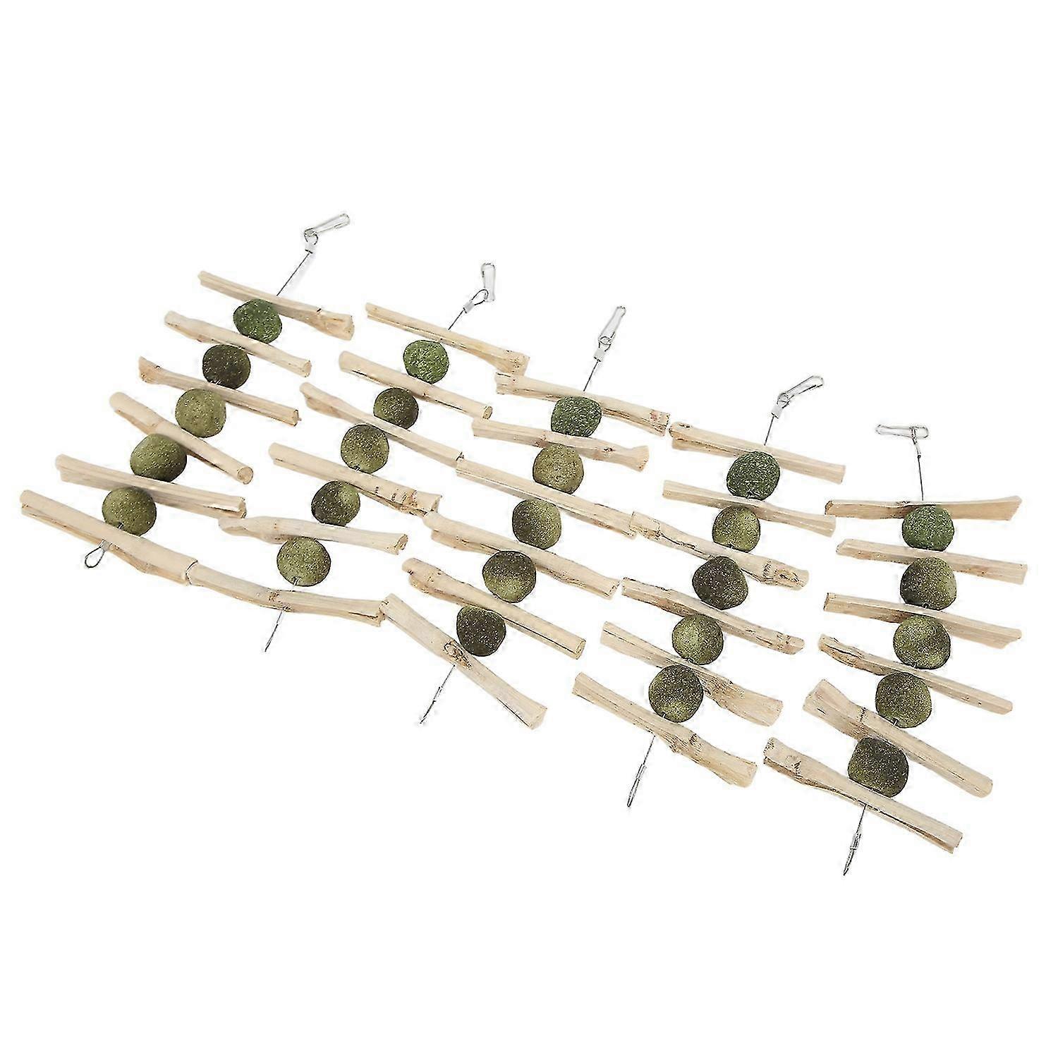 Natural Wood Grass Ball Sticks Teeth Chewing Ball String for Rabbits Chinchillas Guinea Pigs Hamster