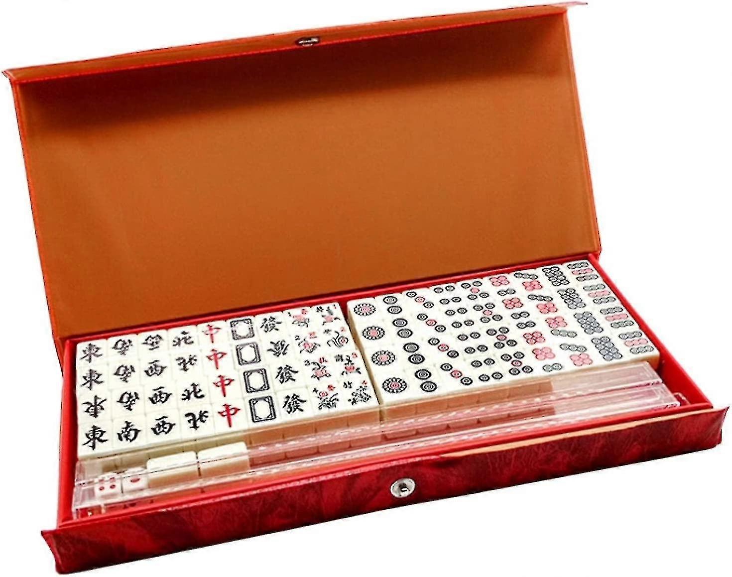 Mahjong | Professional Chinese Mahjong Game Set | Classic Mahjong Set Family Play | Portable Majiang Set With 144 Numbered Tiles