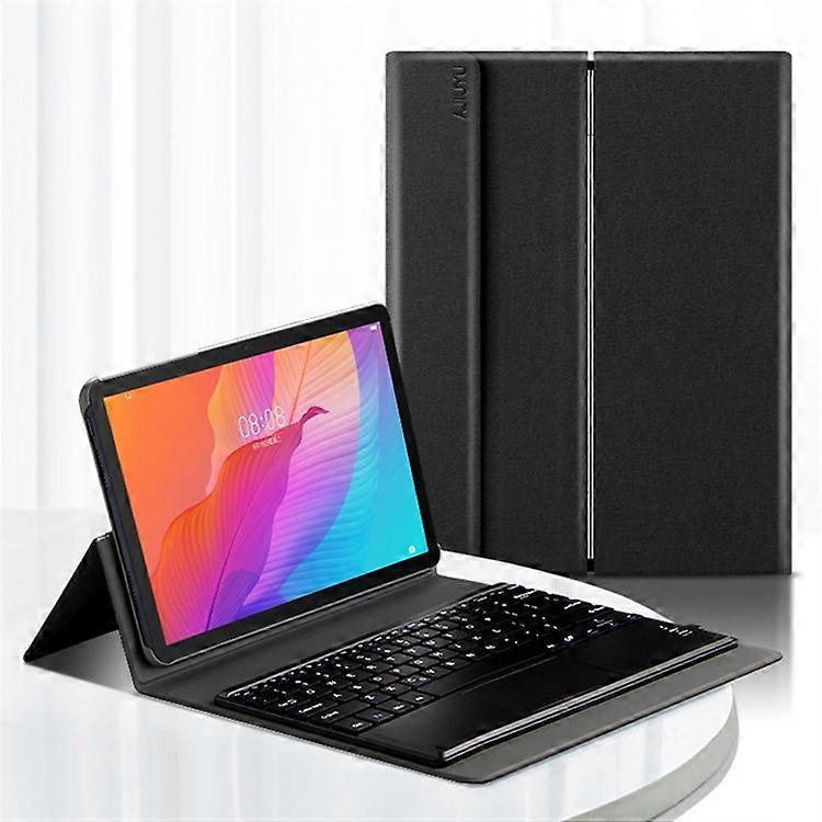 JIUYU Clavier à pavé tactile Bluetooth amovible + étui en cuir à charnière de support réglable compatible pour Huawei Enjoy Tablet 2 10.1