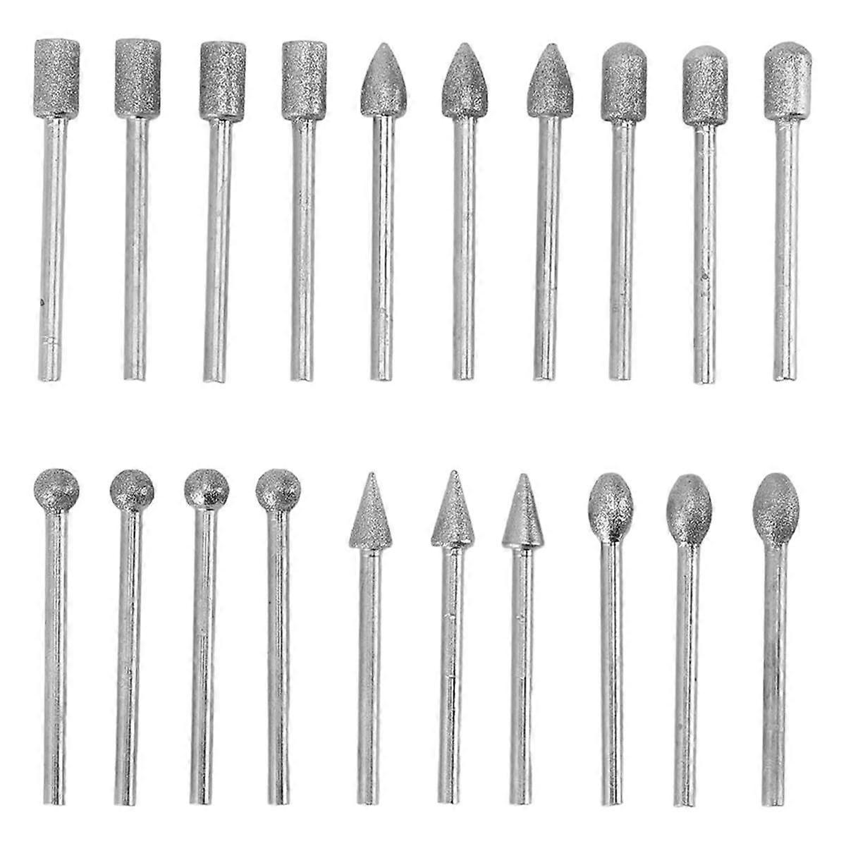 20PCS Stone Carving Set Grinding Bit Set Versatile Use for Wood Carving Jadestone Marble Emery Mate