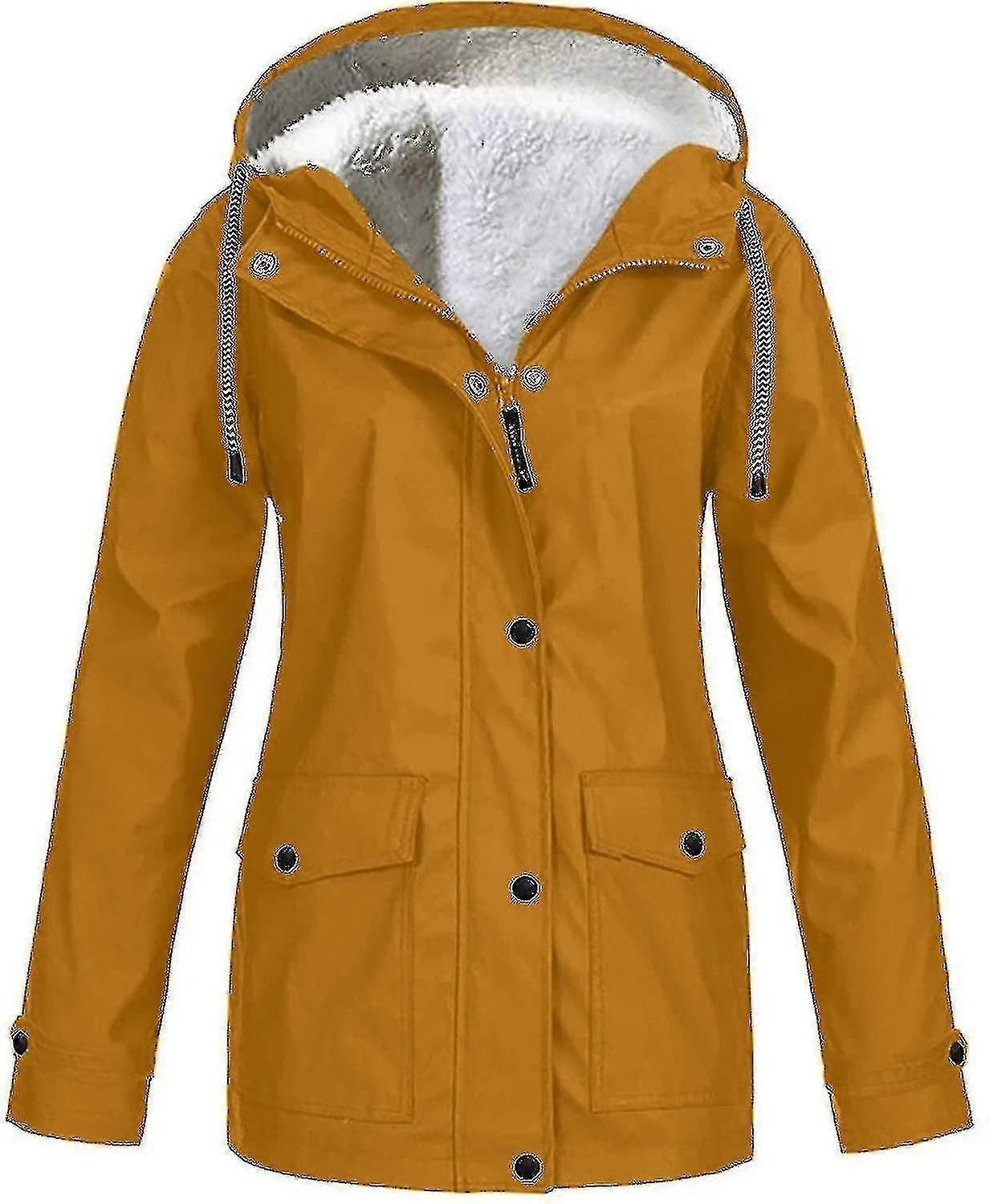 Kadın Astarlı Polar Yağmurluk Kış Açık Su Geçirmez Kapüşonlu Yağmurluk Bayanlar Kar Sıcak Kayak Ceketleri Düz Renk-HPZX