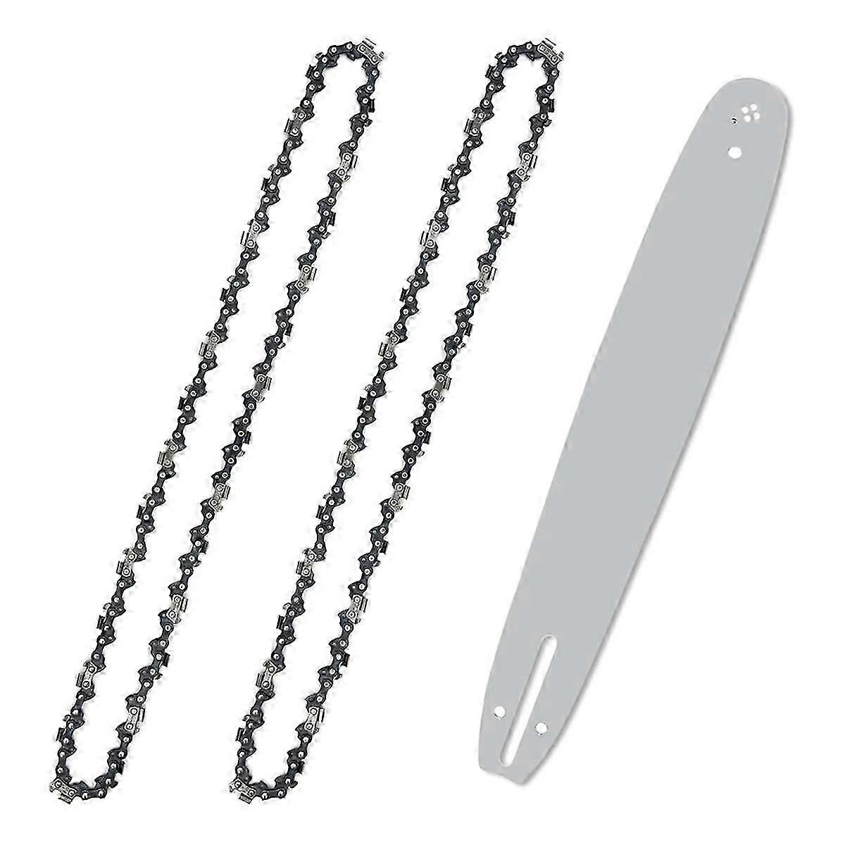 2 Pack 18 polegadas corrente de motosserra e barra guia de motosserra com 3/8 polegadas LP Pitch.050 polegadas Gauge 62 Drive