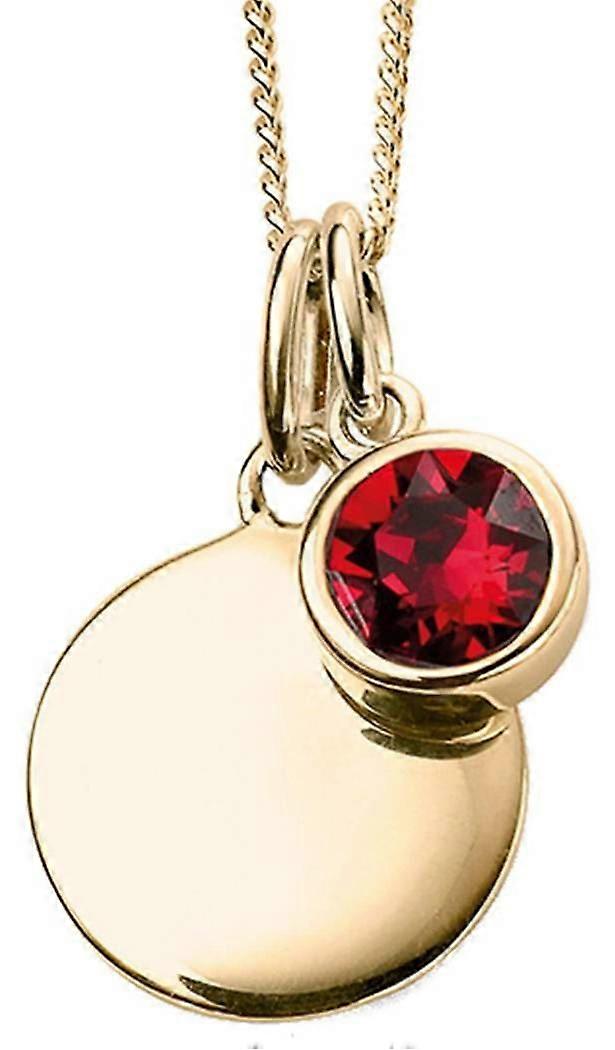 Beginnings July Crystal Birthstone Pendant - Gold/Red