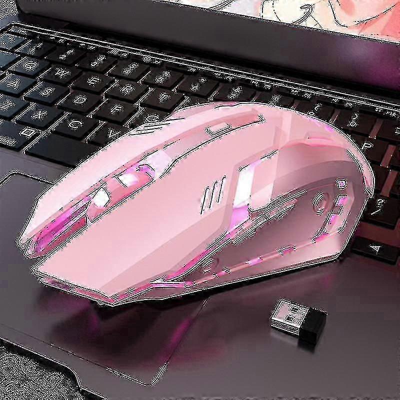 Bluetooth Wireless Mouse Cute Pink Mute Game Rechargeable Mouse