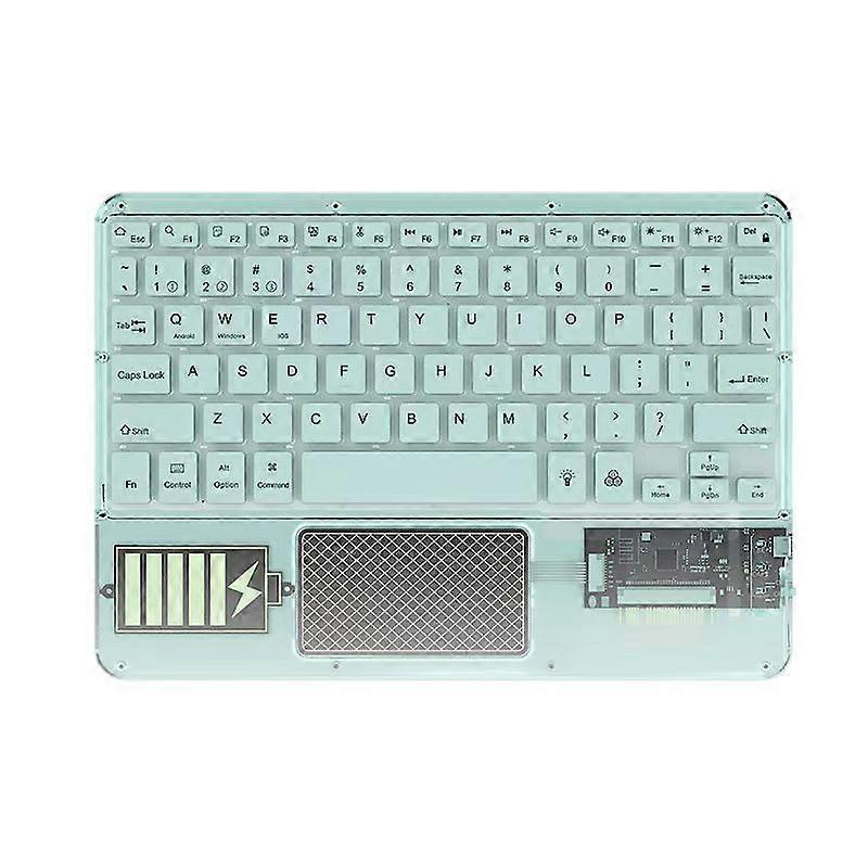 Transparent RGB Bluetooth Keyboard with Touchpad Rechargeable Wireless Keyboard for iPad Android iOS Windows Tablet