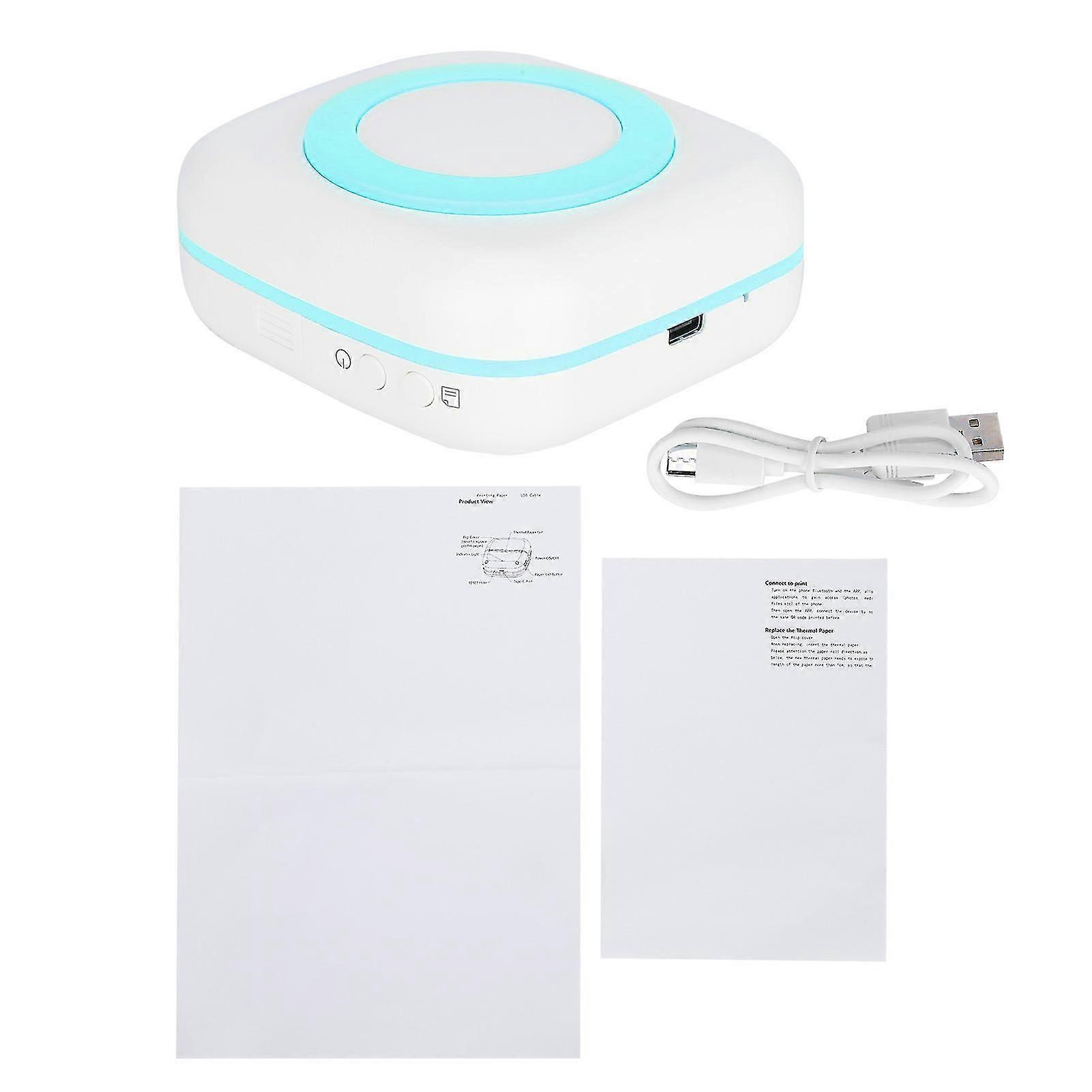 Portable Mini Printer 200DPI TypeC Thermal Printing Device with 800mAh Battery (Blue, 8.8x8.5x3.7cm)